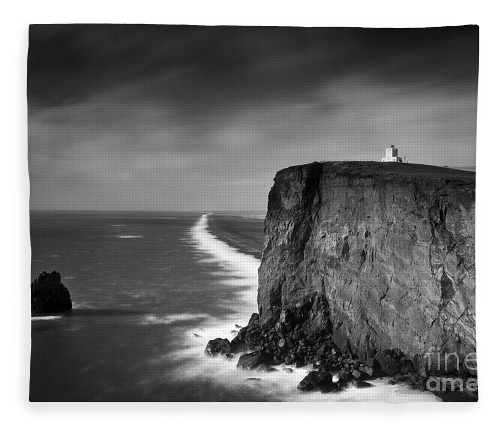 Iceland Fleece Blanket featuring the photograph Dyrholaey Lighthouse by Gunnar Orn Arnason