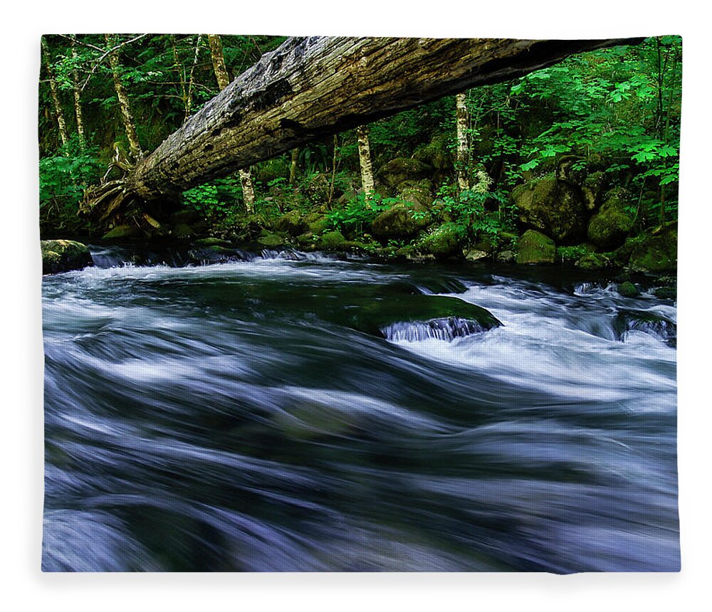 Landscapes Fleece Blanket featuring the photograph Eagle Creek Rapids by Steven Clark