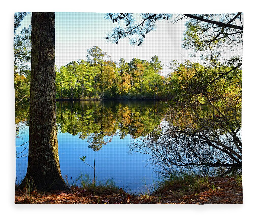 Fall Fleece Blanket featuring the photograph Early Fall Reflections by Nicole Lloyd