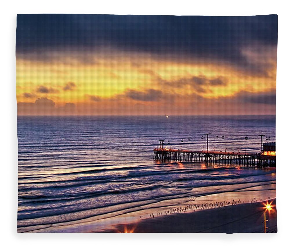 Beach Fleece Blanket featuring the photograph Early Morning In Daytona Beach by Christopher Holmes