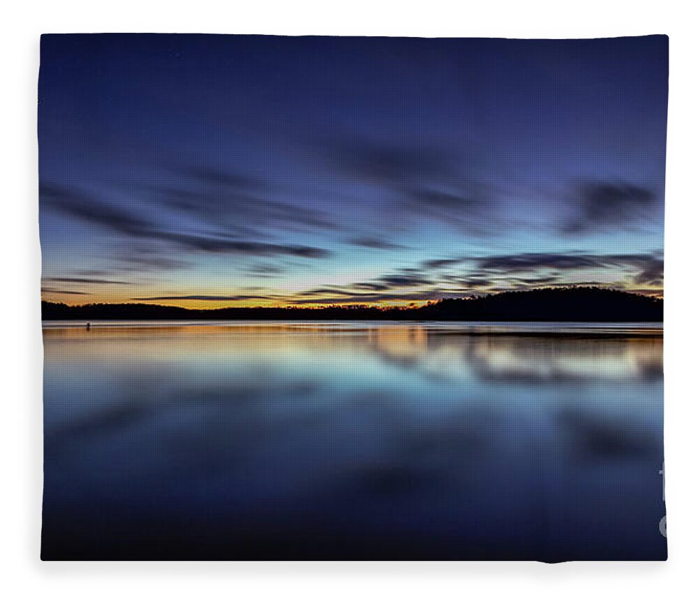 Lake-lanier Fleece Blanket featuring the photograph Early morning on Lake Lanier by Bernd Laeschke