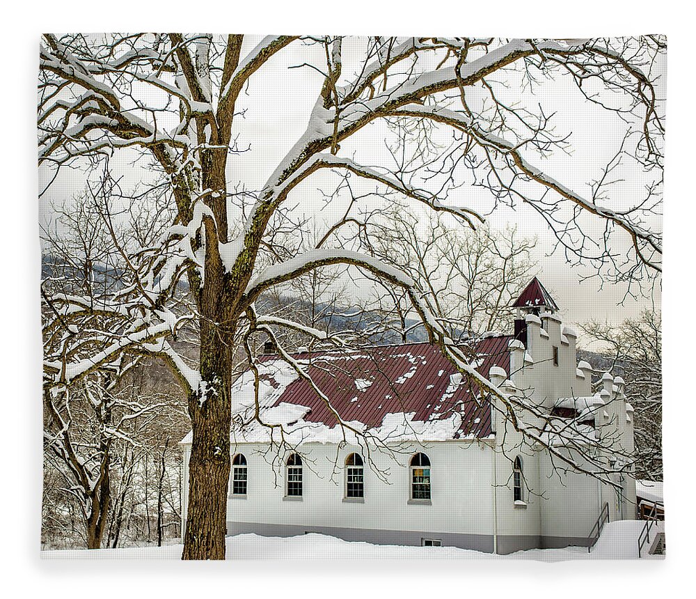 Landscape Fleece Blanket featuring the photograph East Chapel Church by Joe Shrader