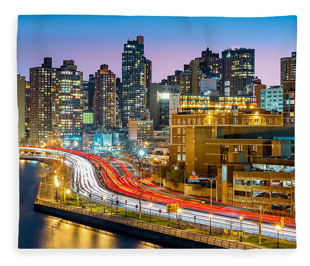 Harlem Fleece Blanket featuring the photograph East Harlem by Mihai Andritoiu