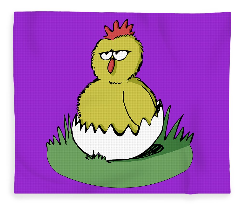 Easter Fleece Blanket featuring the digital art Easter Chicken by Piotr Dulski