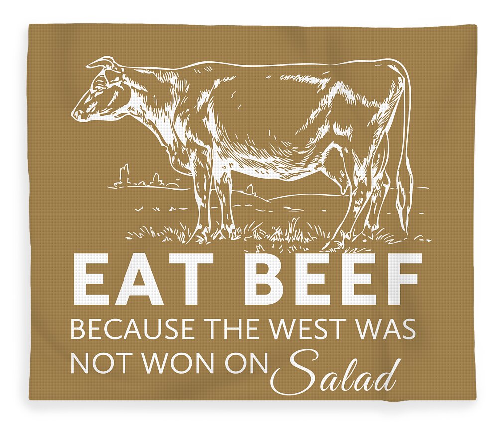 Illustration Fleece Blanket featuring the digital art Eat Beef by Nancy Ingersoll