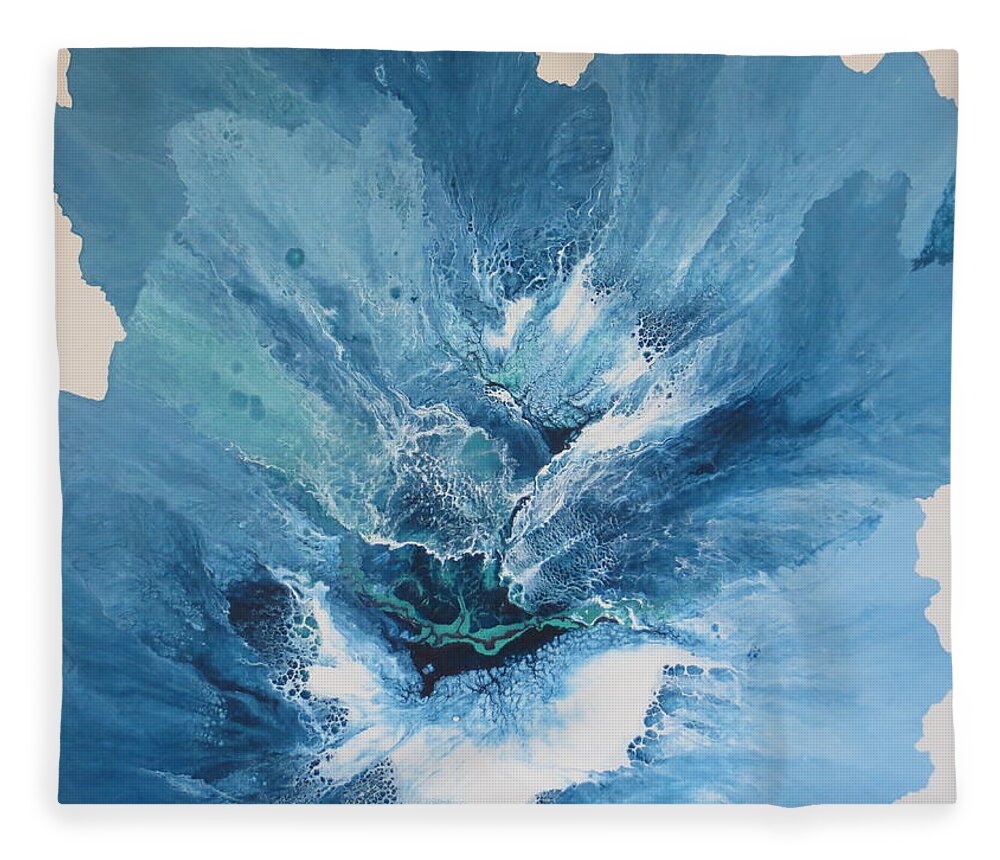 Abstract Fleece Blanket featuring the painting Effusion by Soraya Silvestri