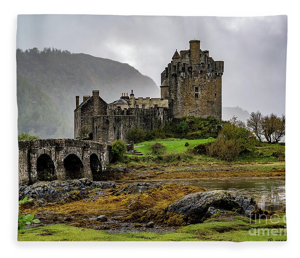 Eilean Donan Castle Fleece Blanket featuring the photograph Eilean Donan Castle by Sue Karski
