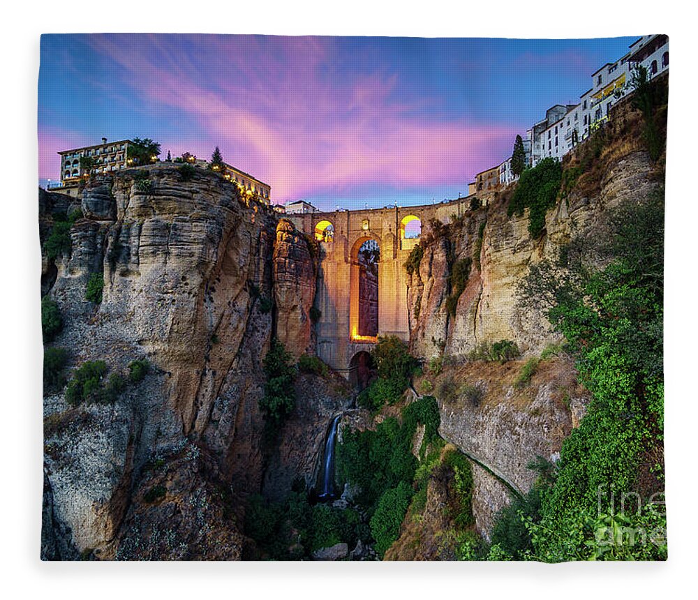 Spain Fleece Blanket featuring the photograph El Tajo Canyon of Ronda Malaga Spain by Pablo Avanzini