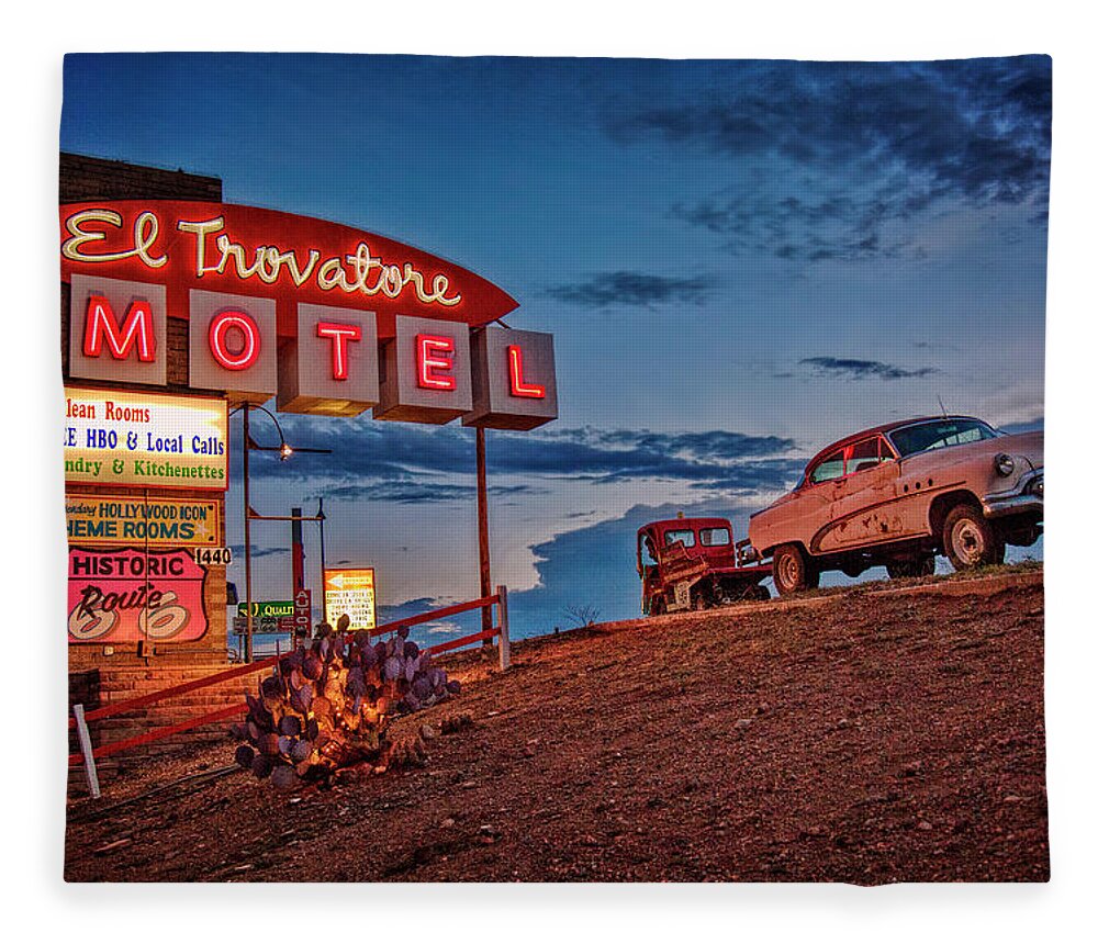 Route 66 Fleece Blanket featuring the photograph El Trovatore Kingman Az by Diana Powell