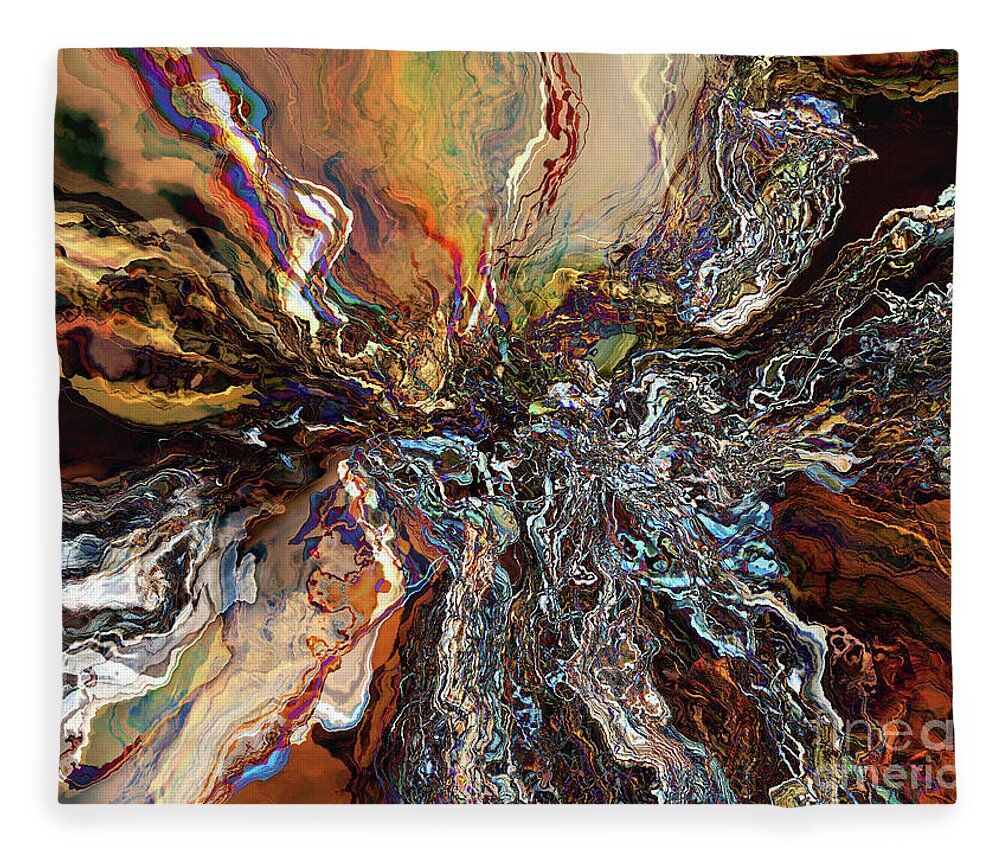 Contemporary Fleece Blanket featuring the digital art Electrical Storm by Phil Perkins