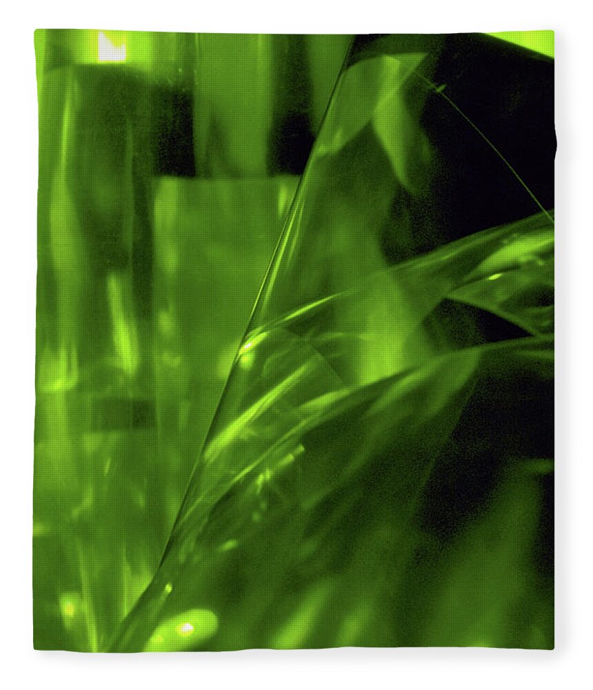 Abstract Fleece Blanket featuring the photograph Emerald City by Kathy Corday
