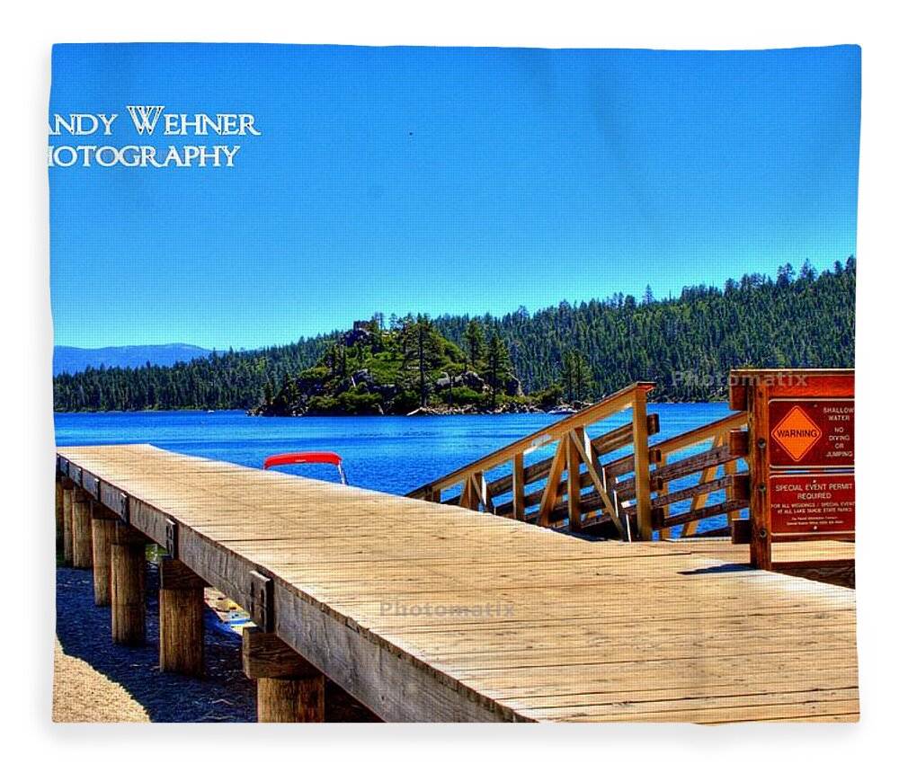 Landscape Fleece Blanket featuring the photograph Emerald Pier by Randy Wehner