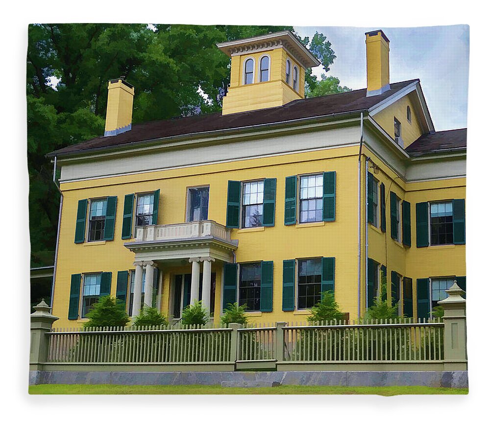 New England Fleece Blanket featuring the photograph Emily Dickinson House by David Thompsen
