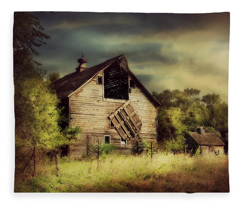 Barn Fleece Blanket featuring the photograph End of Days by Julie Hamilton