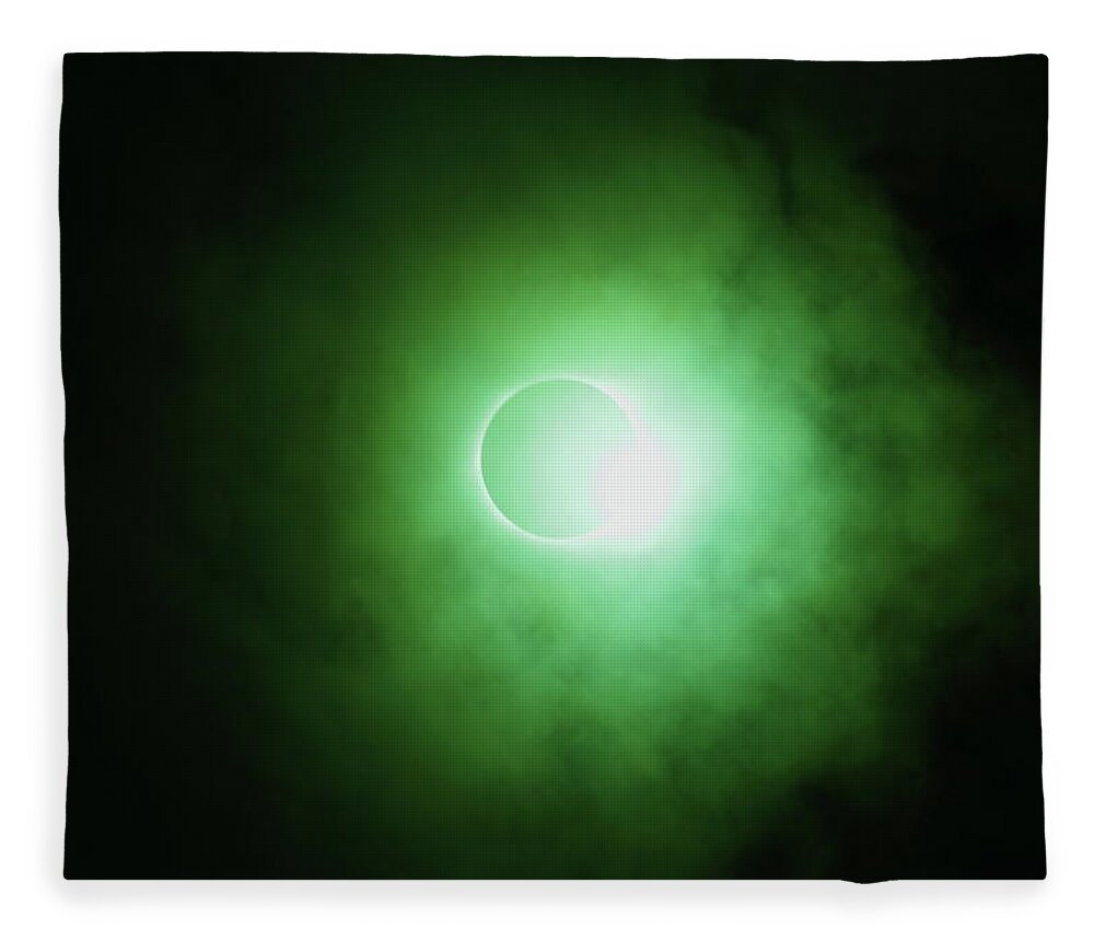 Solar Eclipse Fleece Blanket featuring the photograph End Of Totality by Daniel Reed