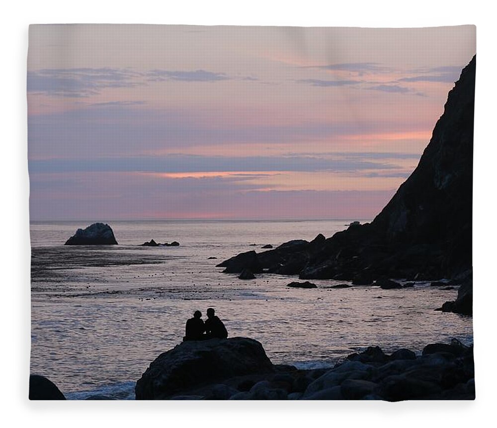 Limekiln State Park Fleece Blanket featuring the photograph Enjoying the Sunset at Limekiln State Park by Christy Pooschke