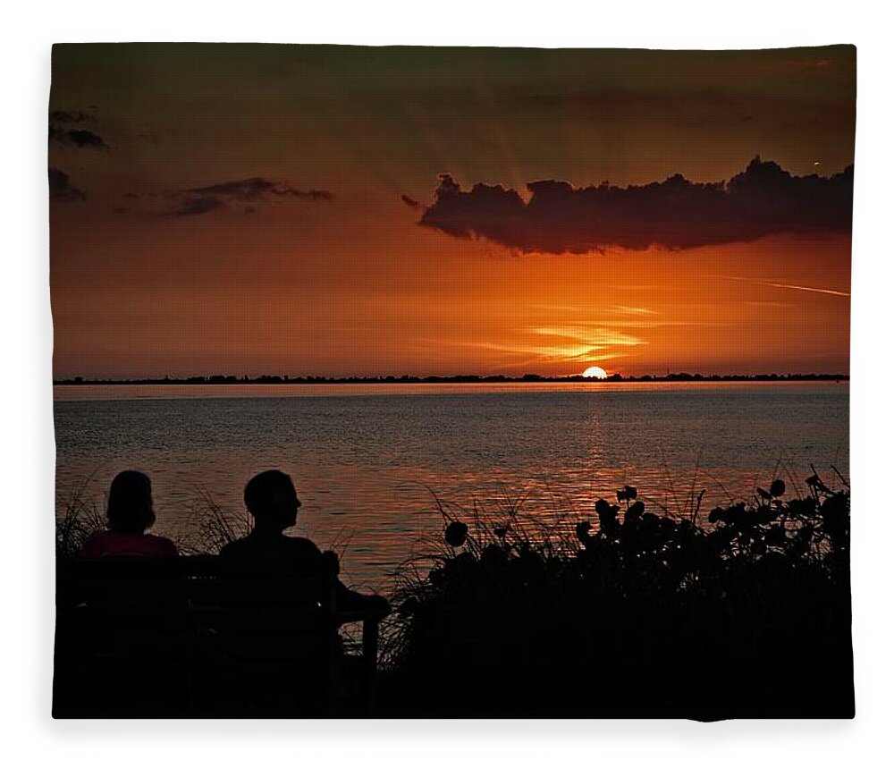 Sunset Fleece Blanket featuring the photograph Enjoying The Sunset by Ronald Lutz