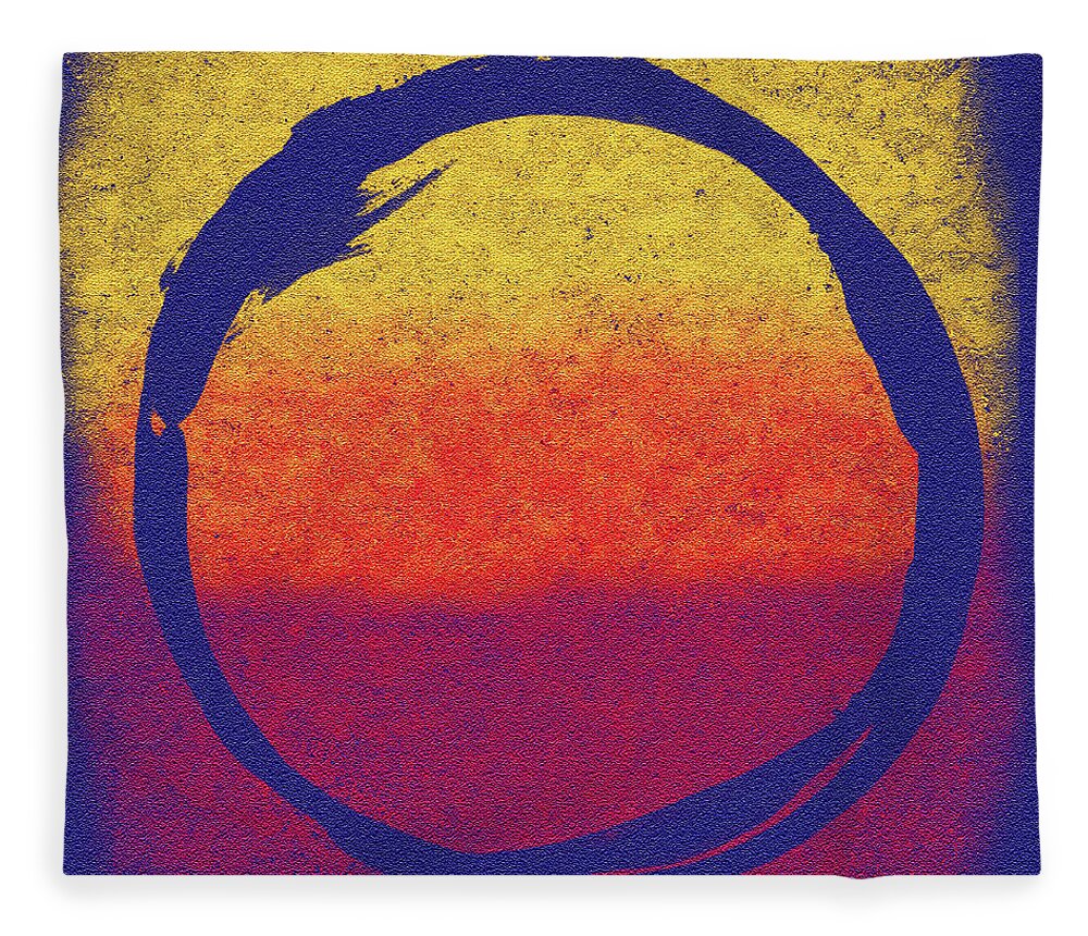 Enso Fleece Blanket featuring the painting Enso 6 by Julie Niemela
