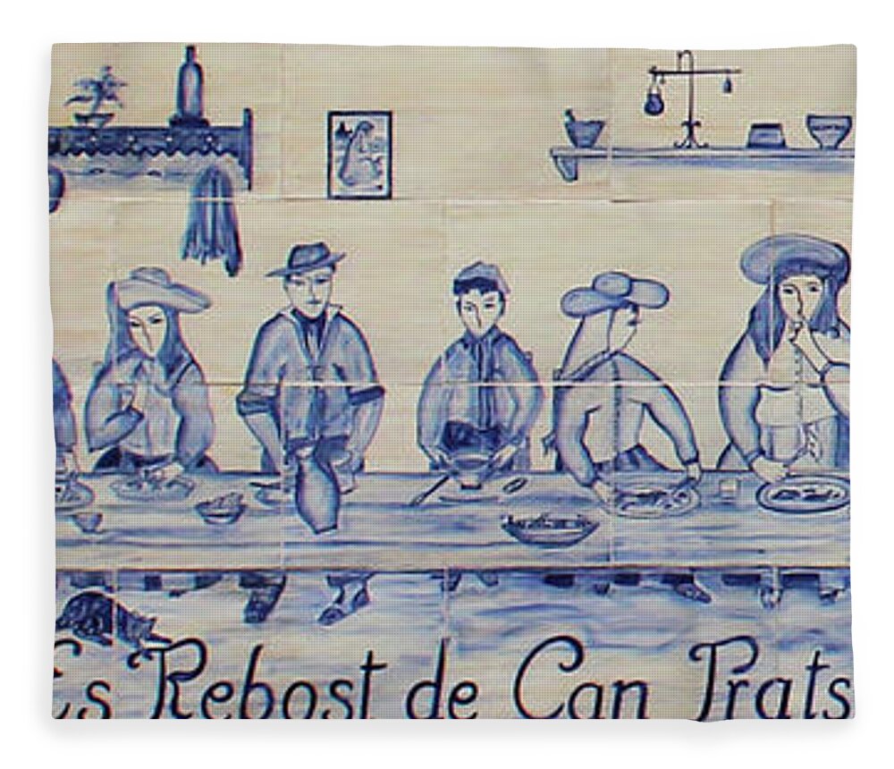 Spanish Kitchen Fleece Blanket featuring the photograph Es Rebost Ibiza by Eddie Barron