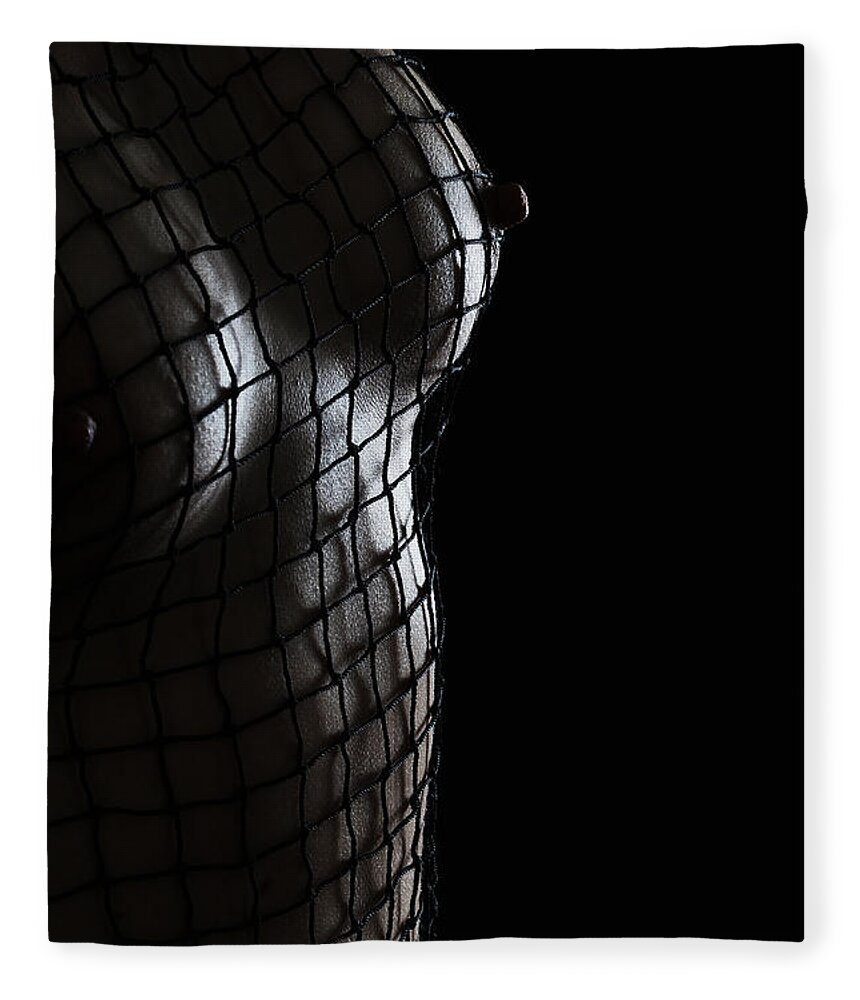 Fetish Photographs Fleece Blanket featuring the photograph Escaping the net by Robert WK Clark