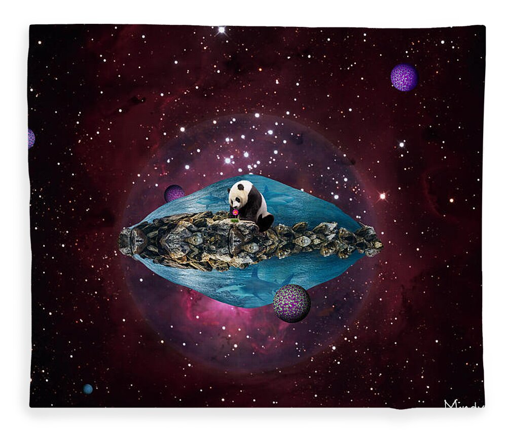 Space Fleece Blanket featuring the mixed media Eternal Optimist by Mindy Huntress