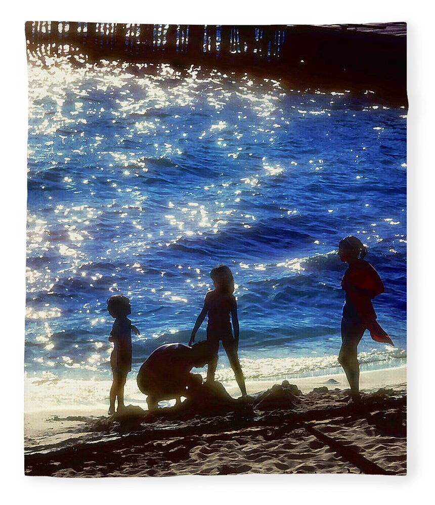Beach Fleece Blanket featuring the photograph Evening At The Beach by Stephen Anderson
