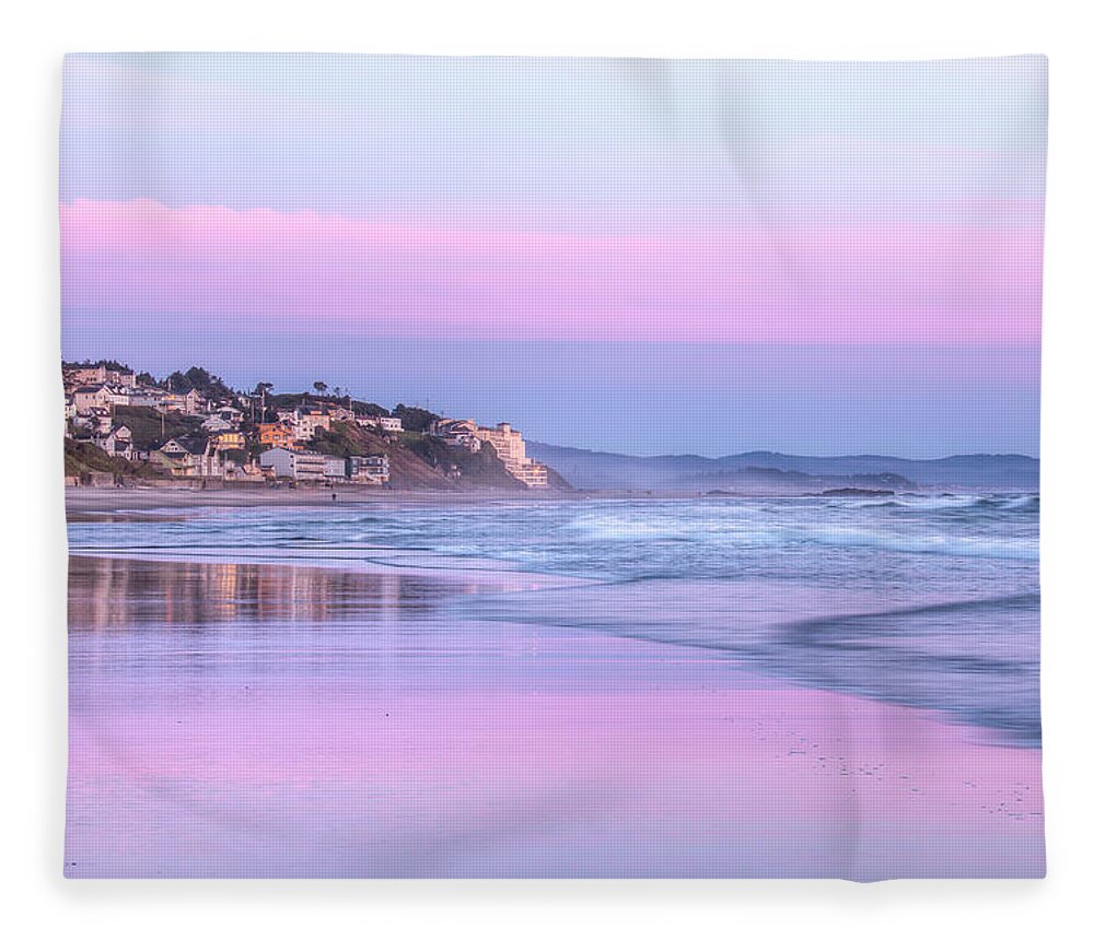 Sunset Fleece Blanket featuring the photograph Evening Blues 0104 by Kristina Rinell