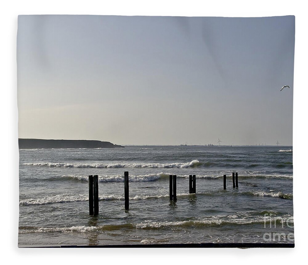 Waves Fleece Blanket featuring the photograph Evening Seascape. by Elena Perelman