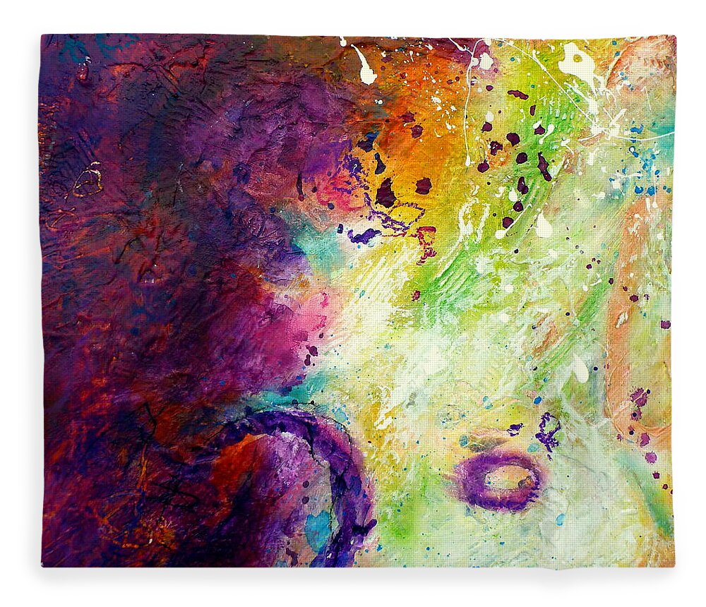 Abstract Painting Fleece Blanket featuring the painting Evermore by Tracy Bonin