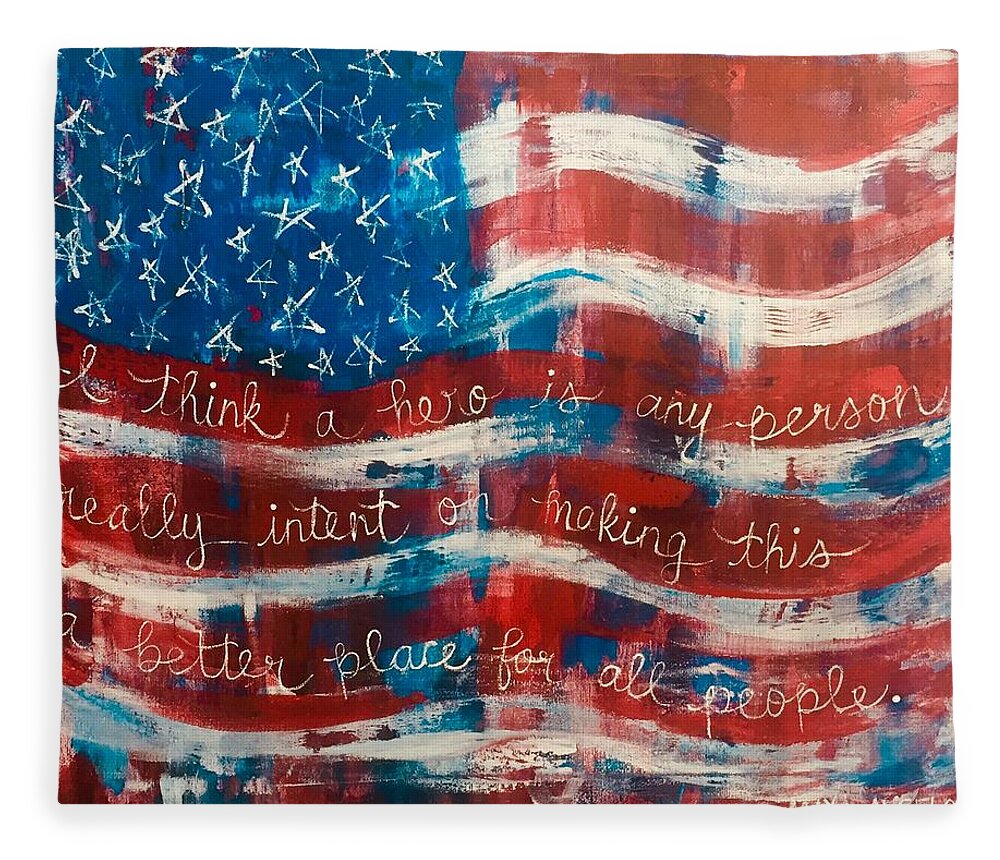 Mixed Media Fleece Blanket featuring the painting Everyday hero by Monica Martin