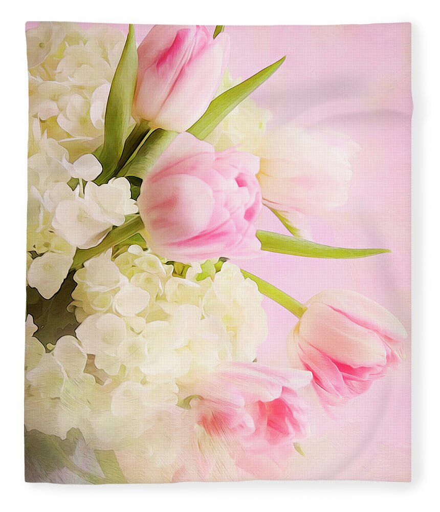 Tulips Fleece Blanket featuring the photograph Except For Flowers by Theresa Tahara