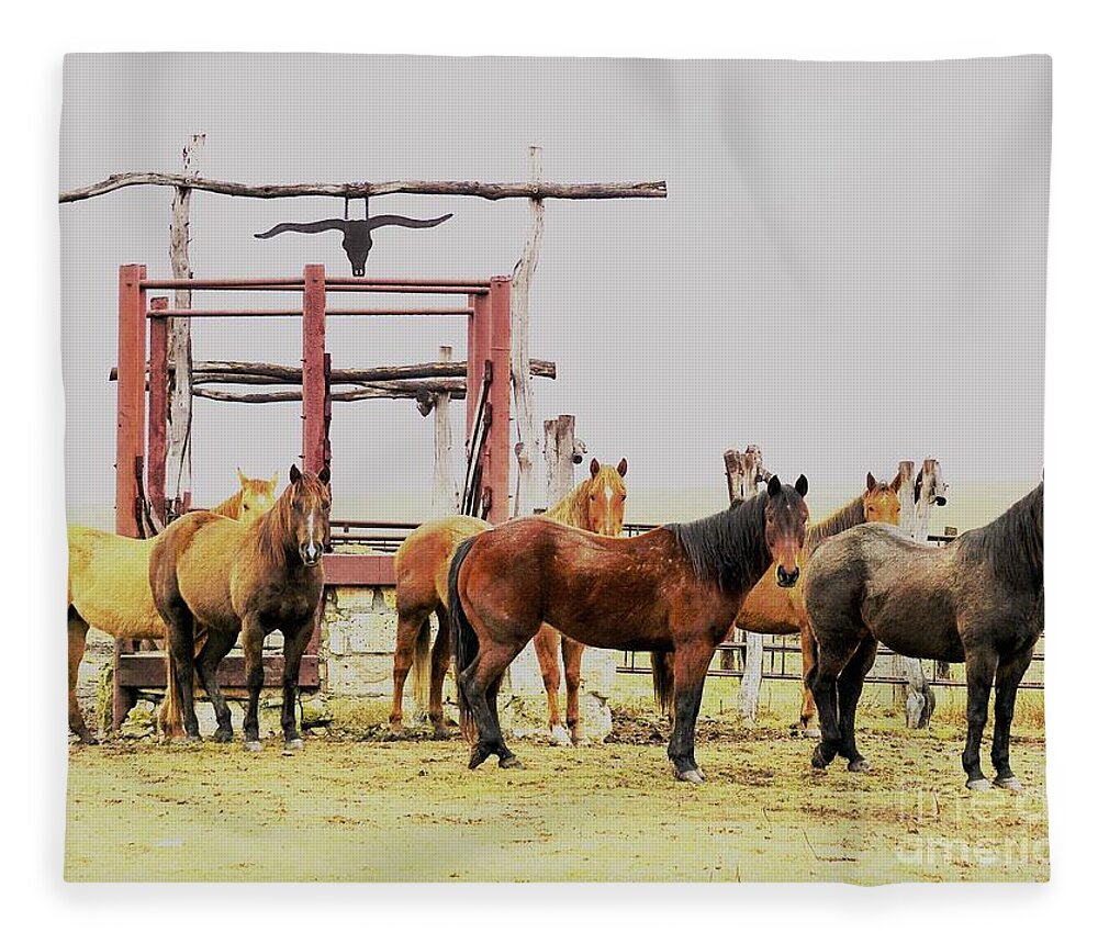 Horses Fleece Blanket featuring the photograph Eyes on Me by Merle Grenz