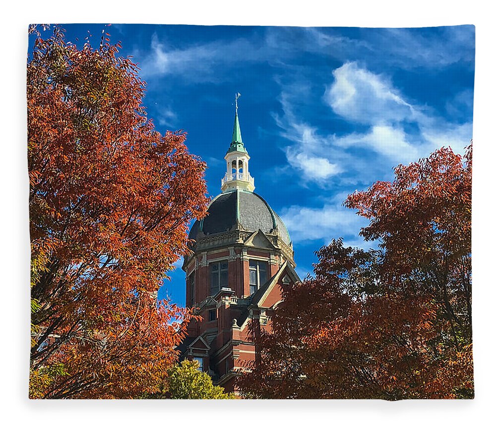 American Kiwi Photo Fleece Blanket featuring the photograph Fall and the Dome by Mark Dodd