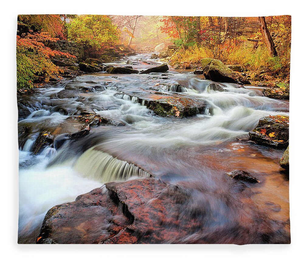 Fall Fleece Blanket featuring the photograph Fall at Gunstock Brook II by Robert Clifford