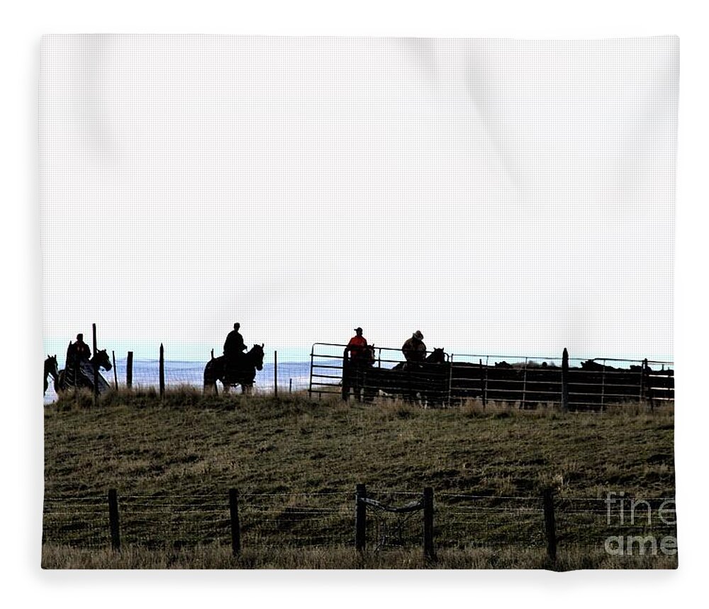 Fall Fleece Blanket featuring the photograph Fall roundup by Merle Grenz