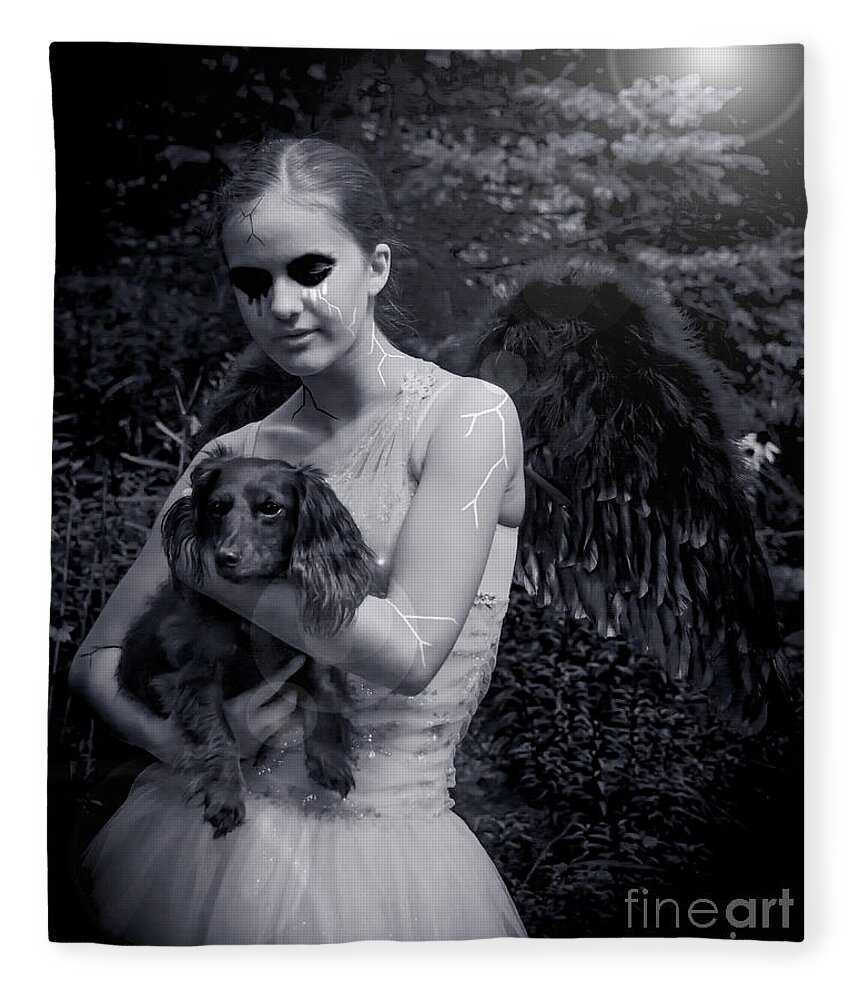 Angel Fleece Blanket featuring the photograph Fallen Angel by Rebecca Margraf