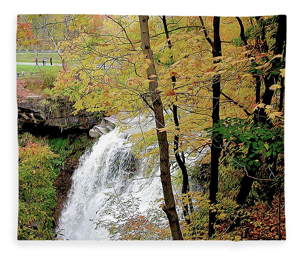 Nature Fleece Blanket featuring the photograph Falls in Autumn by Linda Carruth