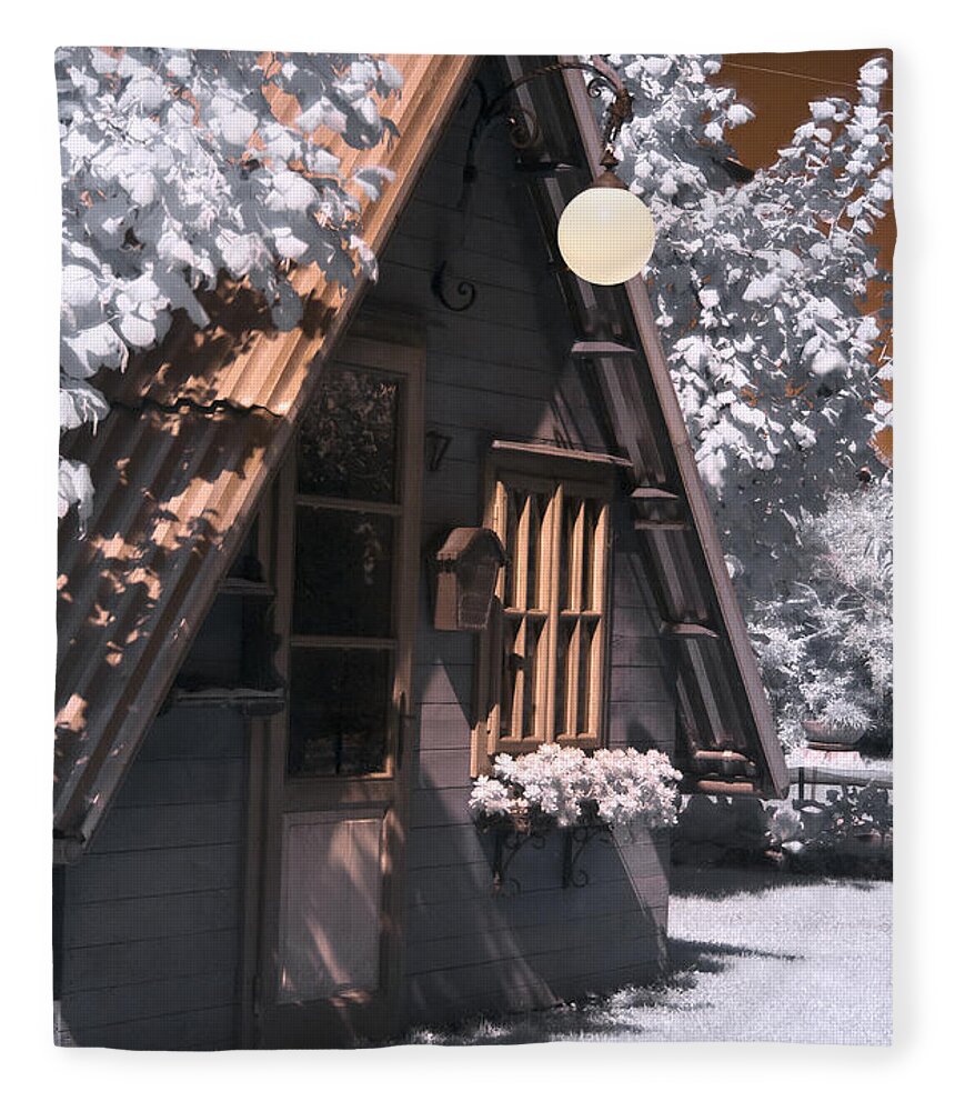 Architecture Fleece Blanket featuring the photograph Fantasy wooden house by Helga Novelli