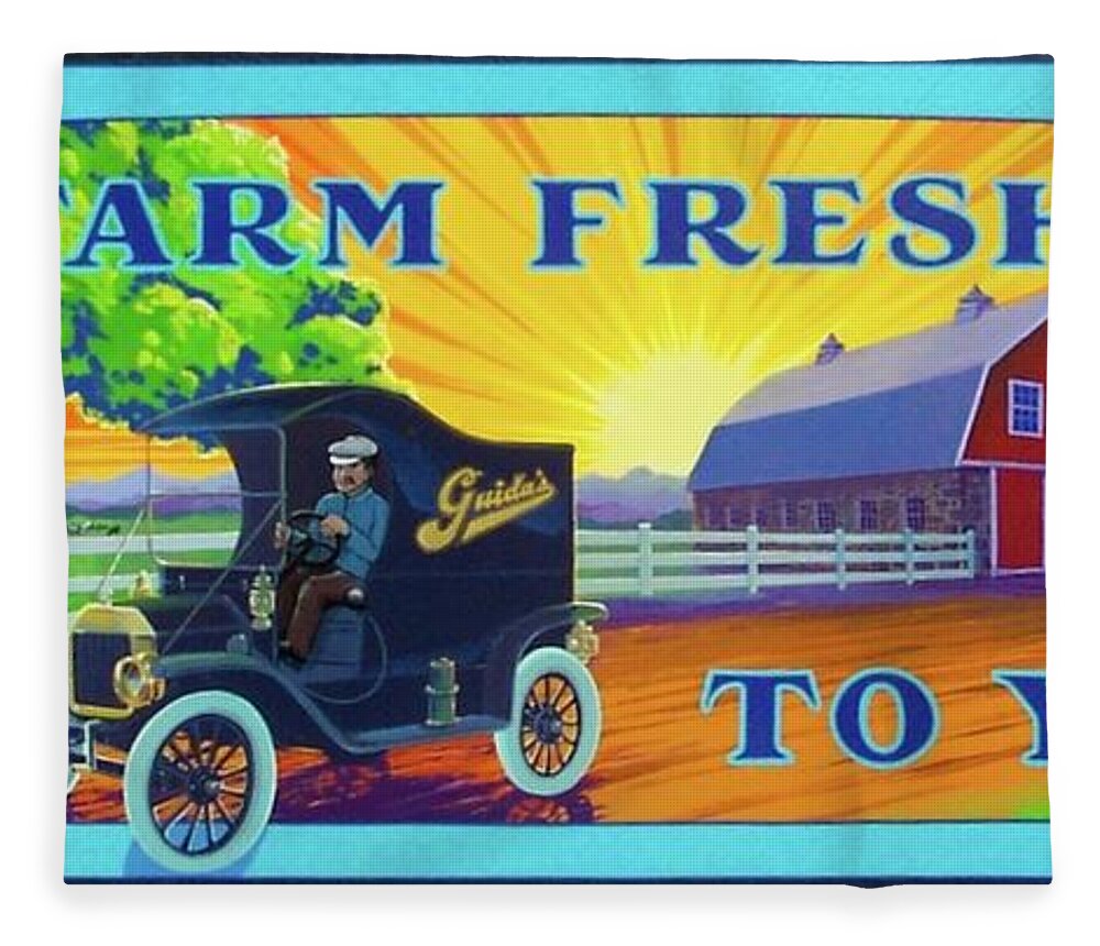  Fleece Blanket featuring the painting Farm Fresh To You by Alan Johnson
