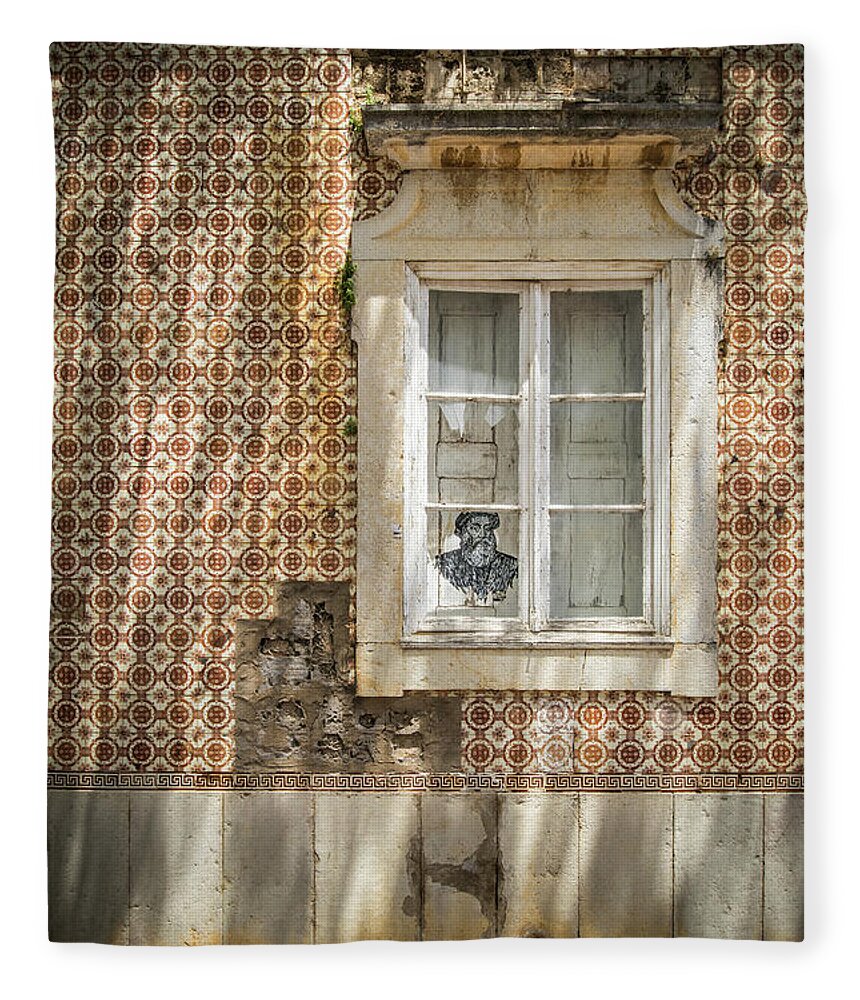 Faro Fleece Blanket featuring the photograph Faro Window by Nigel R Bell
