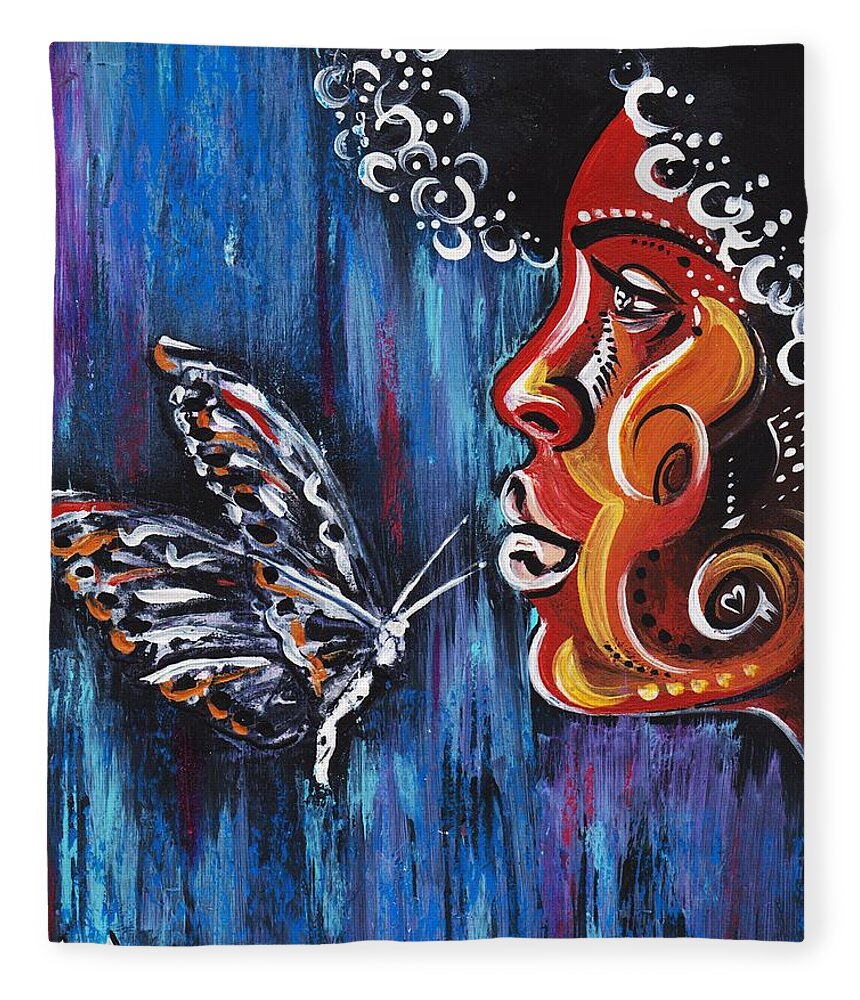 Butterfly Fleece Blanket featuring the photograph Fascination by Artist RiA