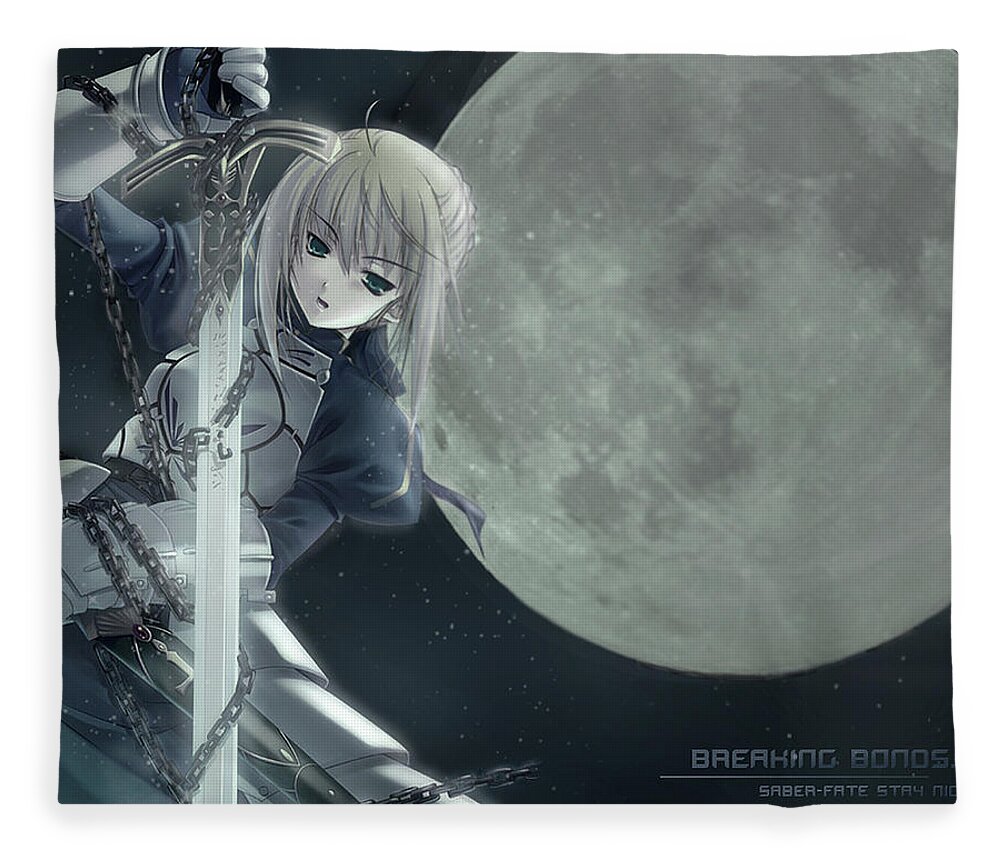 Fate/stay Night Fleece Blanket featuring the digital art Fate/Stay Night by Maye Loeser