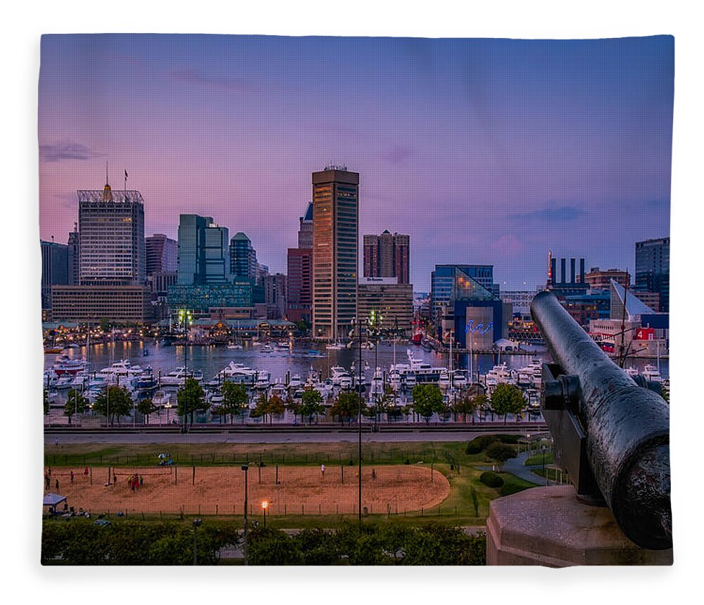 Baltimore Fleece Blanket featuring the photograph Federal Hill In Baltimore Maryland by Susan Candelario