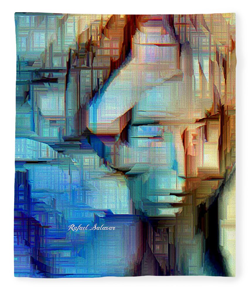 Rafael Salazar Fleece Blanket featuring the digital art Feeling Blue by Rafael Salazar