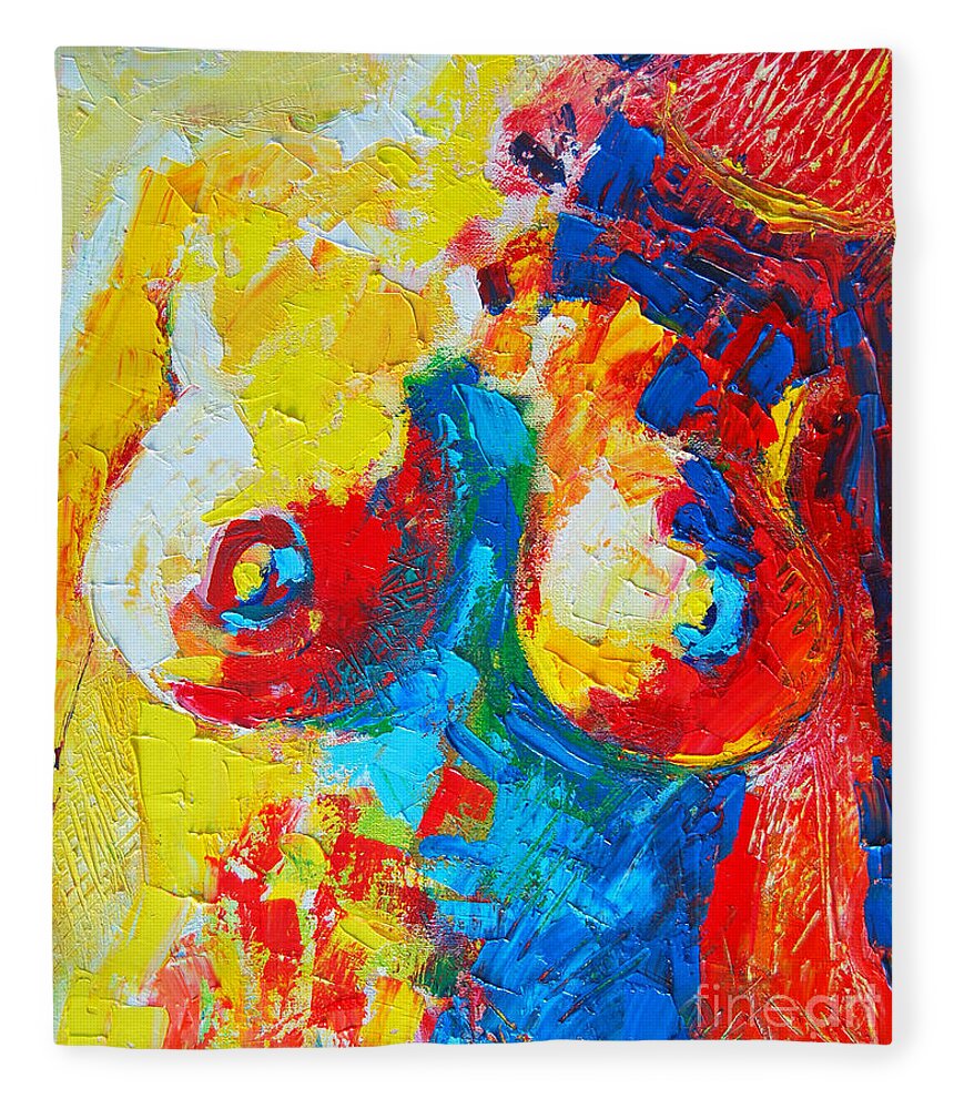 Female Fleece Blanket featuring the painting Female Torso by Ana Maria Edulescu
