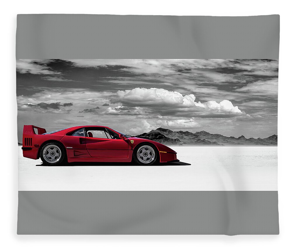 Ferrari Fleece Blanket featuring the digital art Ferrari F40 by Douglas Pittman