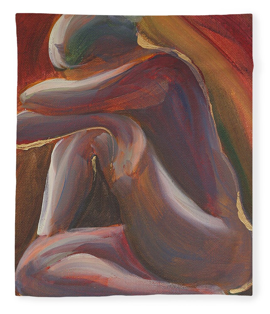 Figure Fleece Blanket featuring the painting Figure III by Trina Teele