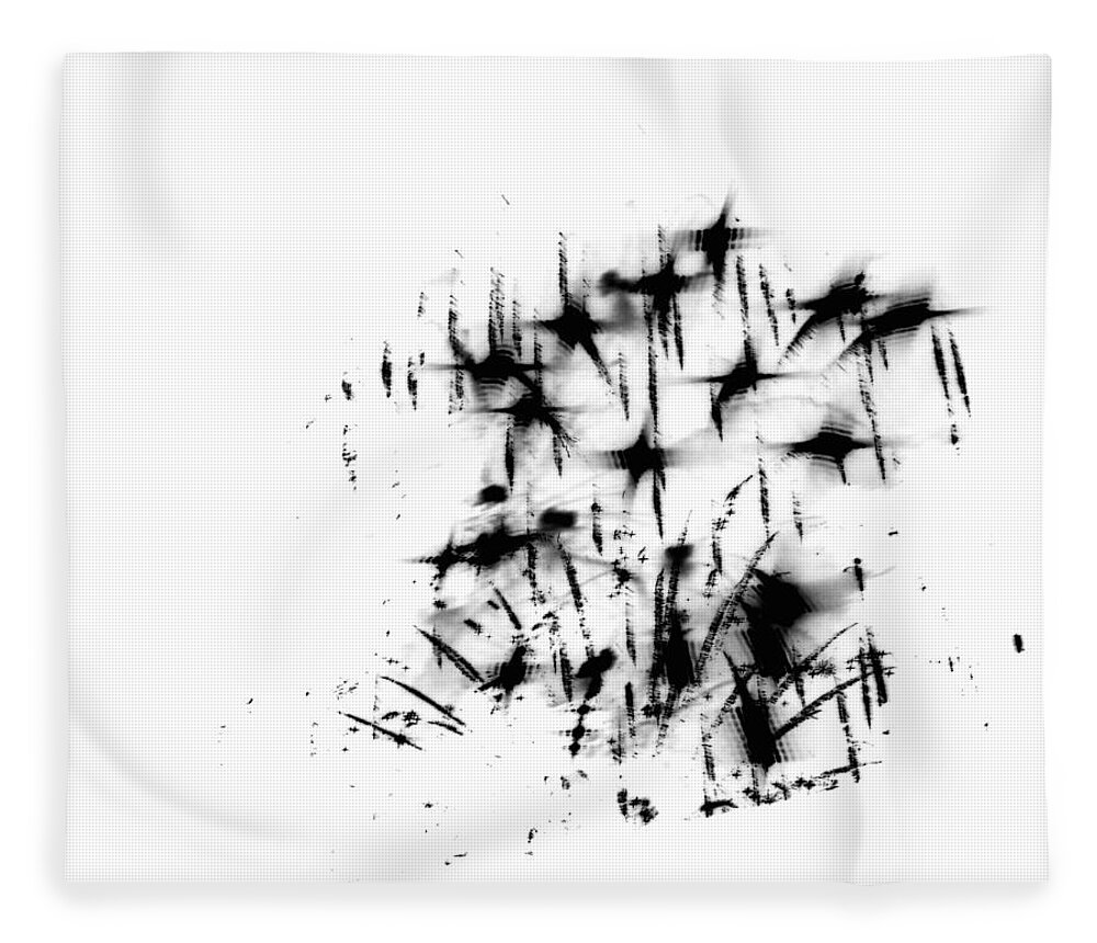 Line Fleece Blanket featuring the drawing Firework Abstract 7 by Michelle Calkins