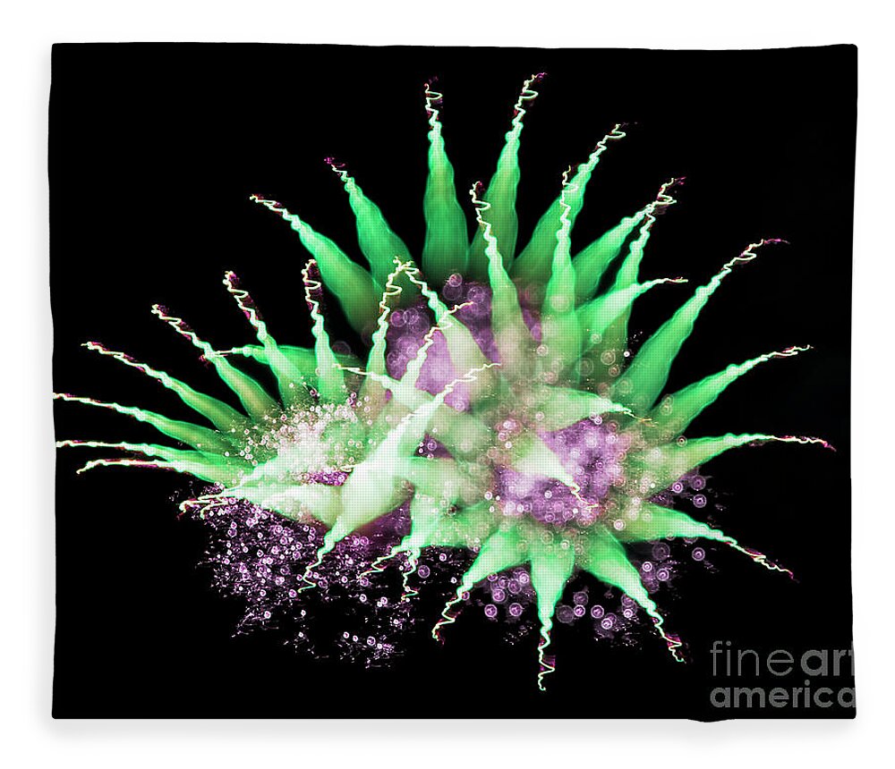 Abstract Fleece Blanket featuring the photograph Harlequin Fireworks by Martin Konopacki