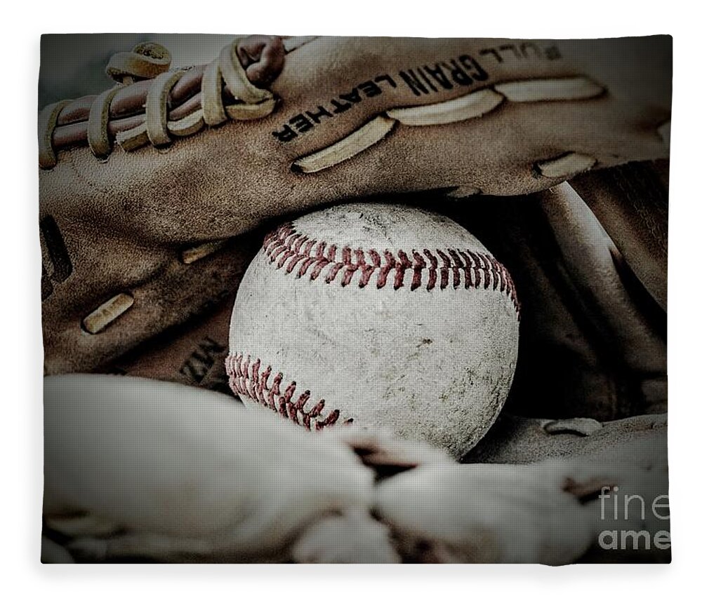 Baseball Fleece Blanket featuring the photograph First Love by Leah McPhail
